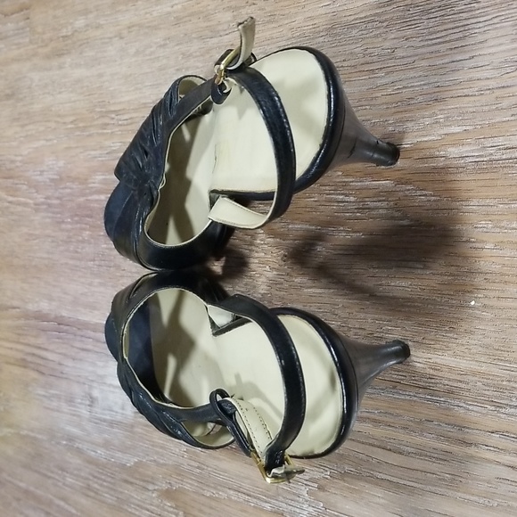 (7) Dynasty Made in Italy Vacation Evening European Leather Peep Toe Slingback - Picture 6 of 14